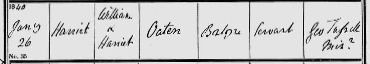Clipping of 1851 England Census for Walcot
