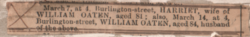 Obituary of William and Harriet (Bolt) Oaten